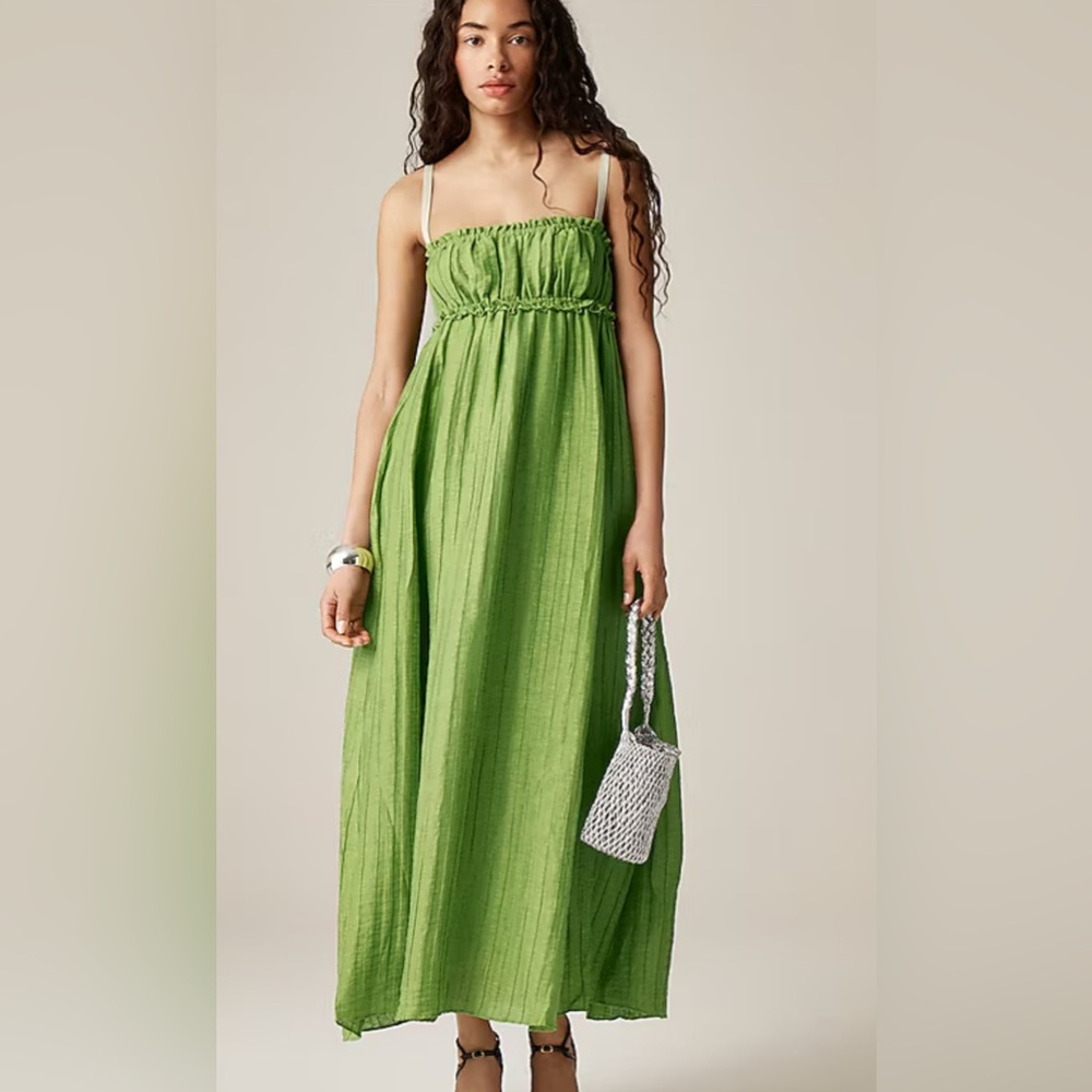 Jcrew Collection empire-waist dress in linen blend